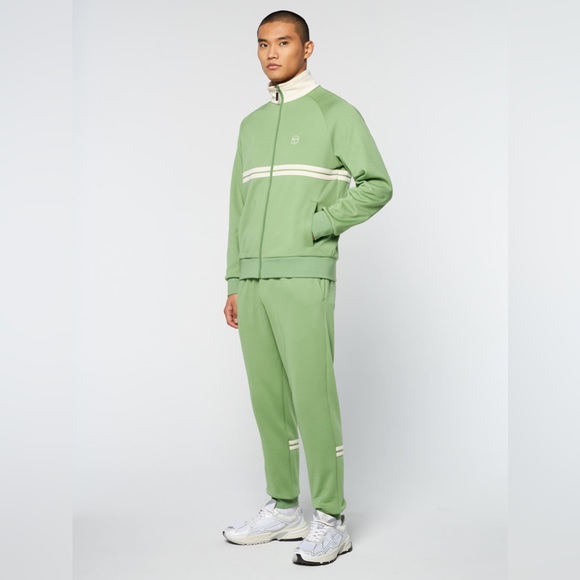 Sergio Tacchini DALLAS TRACK JACKET ARCHIVIO- JADE GREEN/ PEARL IVORY & Pant set - Picture 3 of 14